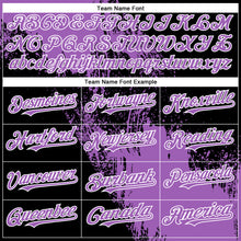 Charger l&#39;image dans la galerie, Custom Medium Purple Black-White 3D Pattern Abstract Brush Stroke Two-Button Unisex Softball Jersey
