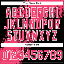 Charger l&#39;image dans la galerie, Custom Neon Pink Black-White 3D Pattern Abstract Brush Stroke Two-Button Unisex Softball Jersey
