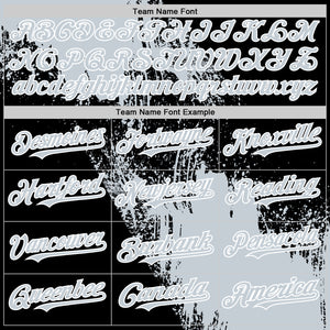 Custom Silver Black-White 3D Pattern Abstract Brush Stroke Two-Button Unisex Softball Jersey