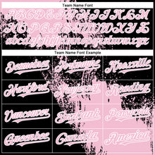 Charger l&#39;image dans la galerie, Custom Light Pink Black-White 3D Pattern Abstract Brush Stroke Two-Button Unisex Softball Jersey
