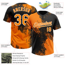 Charger l&#39;image dans la galerie, Custom Bay Orange Black-White 3D Pattern Abstract Brush Stroke Two-Button Unisex Softball Jersey
