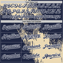Charger l&#39;image dans la galerie, Custom Cream Navy-White 3D Pattern Abstract Brush Stroke Two-Button Unisex Softball Jersey
