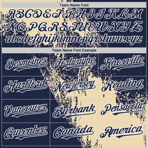 Custom Cream Navy-White 3D Pattern Abstract Brush Stroke Two-Button Unisex Softball Jersey