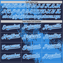 Charger l&#39;image dans la galerie, Custom Electric Blue Navy-White 3D Pattern Abstract Brush Stroke Two-Button Unisex Softball Jersey

