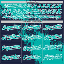 Charger l&#39;image dans la galerie, Custom Aqua Navy-White 3D Pattern Abstract Brush Stroke Two-Button Unisex Softball Jersey
