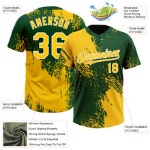 Загрузить изображение в средство просмотра галереи, Custom Yellow Green-White 3D Pattern Abstract Brush Stroke Two-Button Unisex Softball Jersey
