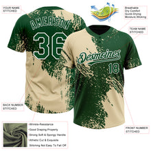 Загрузить изображение в средство просмотра галереи, Custom Cream Green-White 3D Pattern Abstract Brush Stroke Two-Button Unisex Softball Jersey
