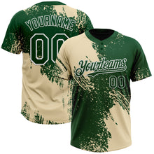 Загрузить изображение в средство просмотра галереи, Custom Cream Green-White 3D Pattern Abstract Brush Stroke Two-Button Unisex Softball Jersey
