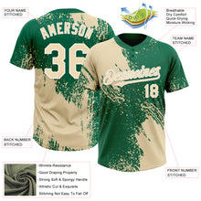 Загрузить изображение в средство просмотра галереи, Custom Cream Kelly Green-White 3D Pattern Abstract Brush Stroke Two-Button Unisex Softball Jersey
