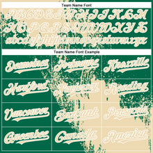 Загрузить изображение в средство просмотра галереи, Custom Cream Kelly Green-White 3D Pattern Abstract Brush Stroke Two-Button Unisex Softball Jersey
