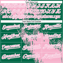 Charger l&#39;image dans la galerie, Custom Light Pink Kelly Green-White 3D Pattern Abstract Brush Stroke Two-Button Unisex Softball Jersey

