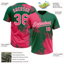 Charger l&#39;image dans la galerie, Custom Neon Pink Kelly Green-White 3D Pattern Abstract Brush Stroke Two-Button Unisex Softball Jersey
