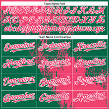 Charger l&#39;image dans la galerie, Custom Neon Pink Kelly Green-White 3D Pattern Abstract Brush Stroke Two-Button Unisex Softball Jersey
