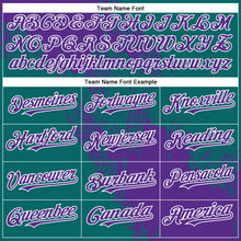Laden Sie das Bild in den Galerie-Viewer, Custom Purple Teal-White 3D Pattern Abstract Brush Stroke Two-Button Unisex Softball Jersey

