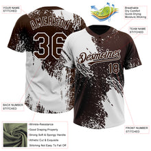 Загрузить изображение в средство просмотра галереи, Custom White Brown 3D Pattern Abstract Brush Stroke Two-Button Unisex Softball Jersey
