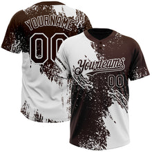 Загрузить изображение в средство просмотра галереи, Custom White Brown 3D Pattern Abstract Brush Stroke Two-Button Unisex Softball Jersey
