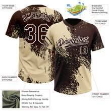 Charger l&#39;image dans la galerie, Custom Cream Brown-White 3D Pattern Abstract Brush Stroke Two-Button Unisex Softball Jersey
