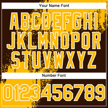 Загрузить изображение в средство просмотра галереи, Custom Gold Brown-White 3D Pattern Abstract Brush Stroke Two-Button Unisex Softball Jersey

