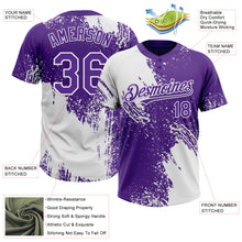 Загрузить изображение в средство просмотра галереи, Custom White Purple 3D Pattern Abstract Brush Stroke Two-Button Unisex Softball Jersey
