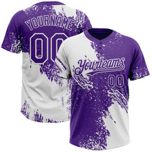 Загрузить изображение в средство просмотра галереи, Custom White Purple 3D Pattern Abstract Brush Stroke Two-Button Unisex Softball Jersey
