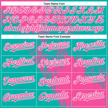 Laden Sie das Bild in den Galerie-Viewer, Custom Pink Aqua-White 3D Pattern Abstract Brush Stroke Two-Button Unisex Softball Jersey
