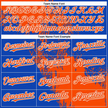 Laden Sie das Bild in den Galerie-Viewer, Custom Orange Thunder Blue-White 3D Pattern Abstract Brush Stroke Two-Button Unisex Softball Jersey
