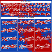 Laden Sie das Bild in den Galerie-Viewer, Custom Red Thunder Blue-White 3D Pattern Abstract Brush Stroke Two-Button Unisex Softball Jersey
