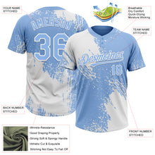 Laden Sie das Bild in den Galerie-Viewer, Custom White Light Blue 3D Pattern Abstract Brush Stroke Two-Button Unisex Softball Jersey
