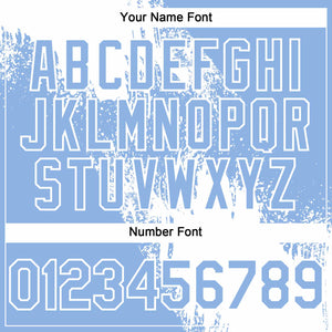 Custom White Light Blue 3D Pattern Abstract Brush Stroke Two-Button Unisex Softball Jersey