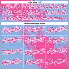 Загрузить изображение в средство просмотра галереи, Custom Pink Light Blue-White 3D Pattern Abstract Brush Stroke Two-Button Unisex Softball Jersey
