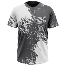Загрузить изображение в средство просмотра галереи, Custom White Steel Gray 3D Pattern Abstract Brush Stroke Two-Button Unisex Softball Jersey
