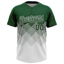 Charger l&#39;image dans la galerie, Custom Green White 3D Gradient Square Shape Two-Button Unisex Softball Jersey
