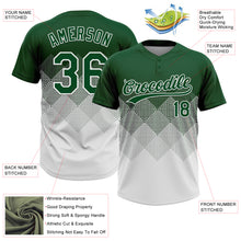 Charger l&#39;image dans la galerie, Custom Green White 3D Gradient Square Shape Two-Button Unisex Softball Jersey
