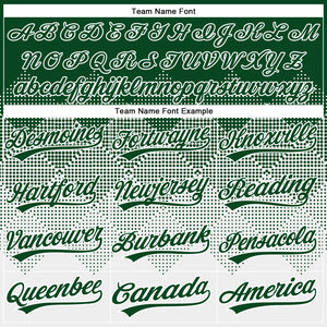 Custom Green White 3D Gradient Square Shape Two-Button Unisex Softball Jersey