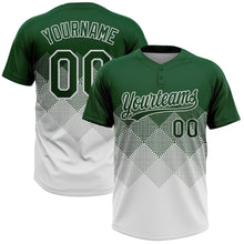 Charger l&#39;image dans la galerie, Custom Green White 3D Gradient Square Shape Two-Button Unisex Softball Jersey
