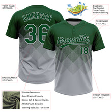 Charger l&#39;image dans la galerie, Custom Green Gray 3D Gradient Square Shape Two-Button Unisex Softball Jersey
