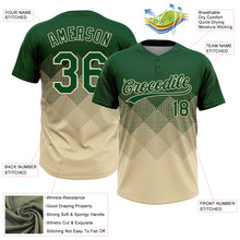 Charger l&#39;image dans la galerie, Custom Green Cream 3D Gradient Square Shape Two-Button Unisex Softball Jersey
