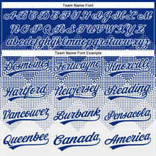 Laden Sie das Bild in den Galerie-Viewer, Custom Royal White 3D Gradient Square Shape Two-Button Unisex Softball Jersey
