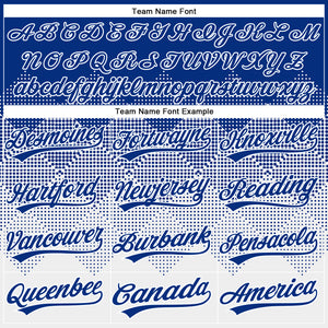 Custom Royal White 3D Gradient Square Shape Two-Button Unisex Softball Jersey