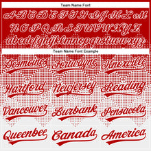 Laden Sie das Bild in den Galerie-Viewer, Custom Red White 3D Gradient Square Shape Two-Button Unisex Softball Jersey

