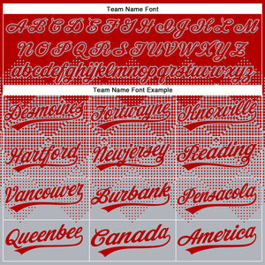 Custom Red Gray 3D Gradient Square Shape Two-Button Unisex Softball Jersey