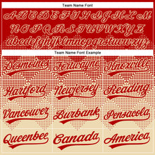 Laden Sie das Bild in den Galerie-Viewer, Custom Red Cream 3D Gradient Square Shape Two-Button Unisex Softball Jersey
