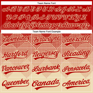 Custom Red Cream 3D Gradient Square Shape Two-Button Unisex Softball Jersey