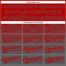 Загрузить изображение в средство просмотра галереи, Custom Red Steel Gray 3D Gradient Square Shape Two-Button Unisex Softball Jersey
