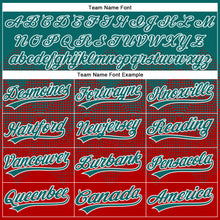 Загрузить изображение в средство просмотра галереи, Custom Teal Red-White 3D Gradient Square Shape Two-Button Unisex Softball Jersey

