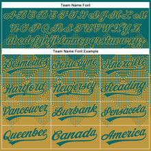 Загрузить изображение в средство просмотра галереи, Custom Teal Old Gold 3D Gradient Square Shape Two-Button Unisex Softball Jersey
