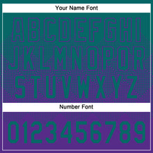 Загрузить изображение в средство просмотра галереи, Custom Teal Purple 3D Gradient Square Shape Two-Button Unisex Softball Jersey
