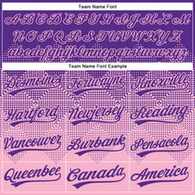 Laden Sie das Bild in den Galerie-Viewer, Custom Purple Light Pink 3D Gradient Square Shape Two-Button Unisex Softball Jersey
