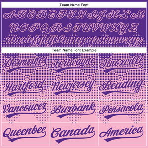 Custom Purple Light Pink 3D Gradient Square Shape Two-Button Unisex Softball Jersey
