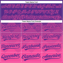 Laden Sie das Bild in den Galerie-Viewer, Custom Purple Pink 3D Gradient Square Shape Two-Button Unisex Softball Jersey
